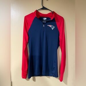NFL New England Patriots Women's Long Sleeve Top - Navy and Red